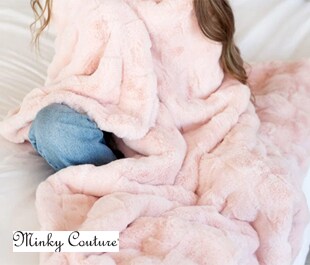 Minky Couture Blanket - Wavy Lush Blush